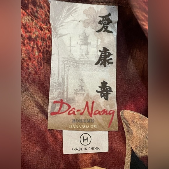 Da-Nang 100% Silk Long Sleeve Tunic Size Medium - Picture 9 of 10